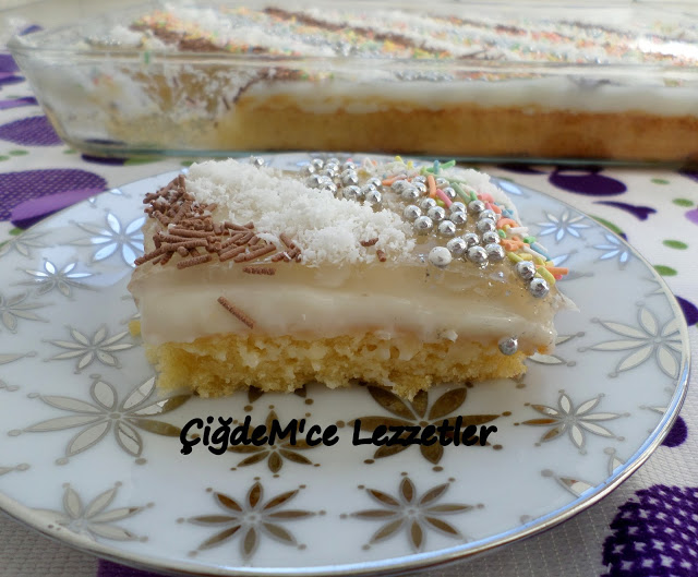 MUZ JÖLELİ KREMALI HAFİF PASTA Çiğdem�ce Lezzetler