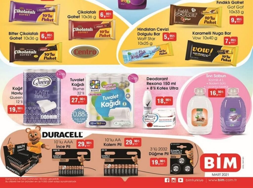 Bim Market 30 Mart 2021 Aktüel İndirimleri Çiğdem'ce Lezzetler